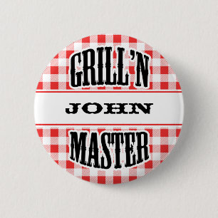 Grill Master Name Personalised Badge Tag