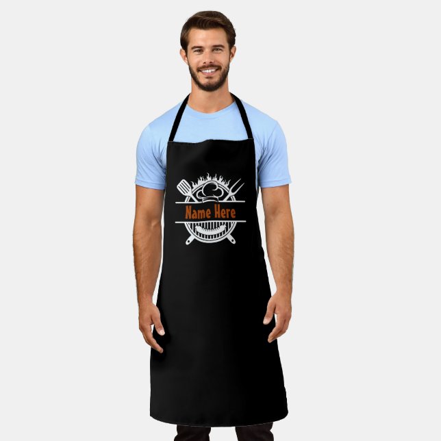 Grill Master - Personalise Custom Text Apron (Worn)