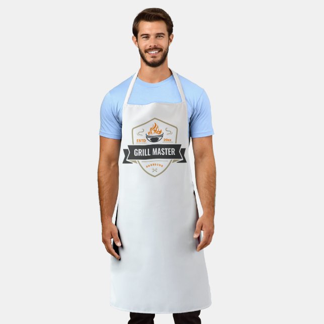 Grill Master - Personalise Custom Text Apron (Worn)