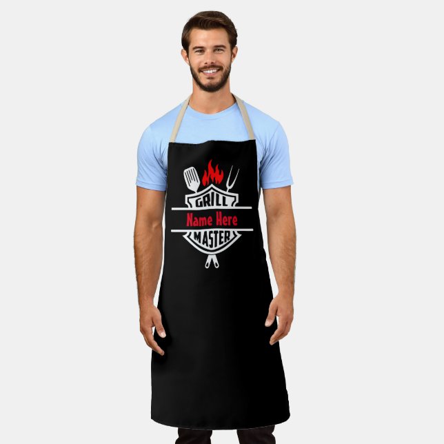 Grill Master - Personalise Custome Text Apron (Worn)