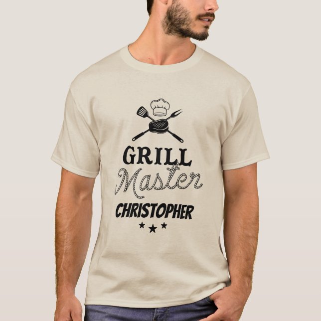 Grill Master Personalised Father's Day BBQ T-Shirt (Front)