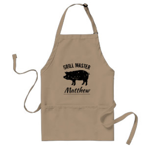 Grill Master personalised pork bbq apron for men