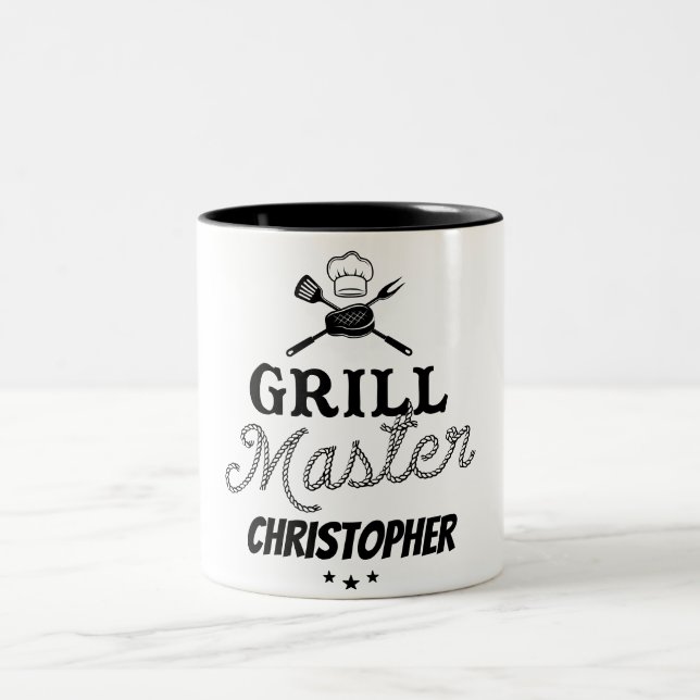 Grill Master Personalised Two-Tone Coffee Mug (Center)
