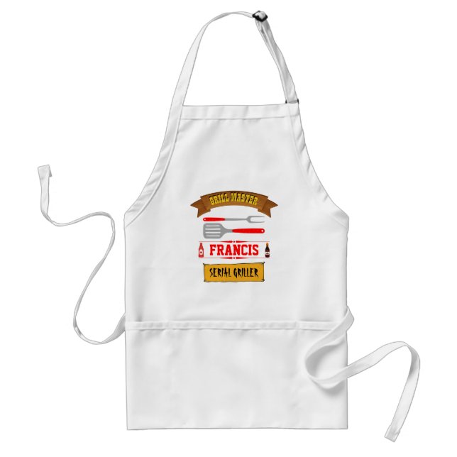 Grill Master personalized apron with editable name (Front)