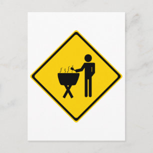 Grill Master Road Sign Postcard