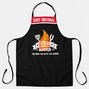 Grill Master The Man Myth Legend BBQ Apron