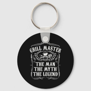 Grill Master The Man The Myth Legend Funny Bbq Smo Key Ring