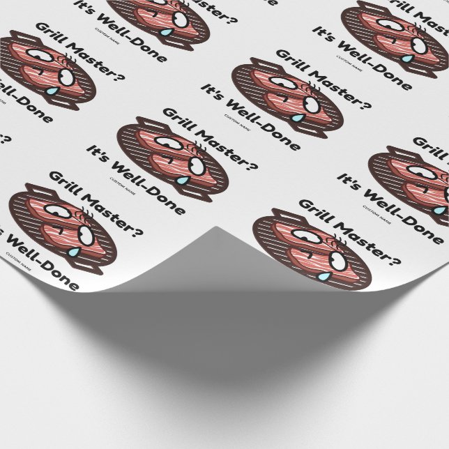 Grill Master Well Done Funny BBQ Dad Gift Wrapping Paper (Corner)