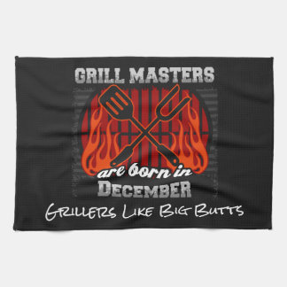 Grill Masters Are Born In December Add A Slogan Tea Towel