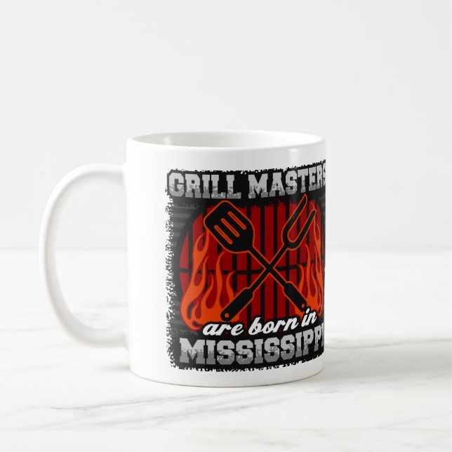 Grill Masters are Born in Mississippi Coffee Mug (Left)