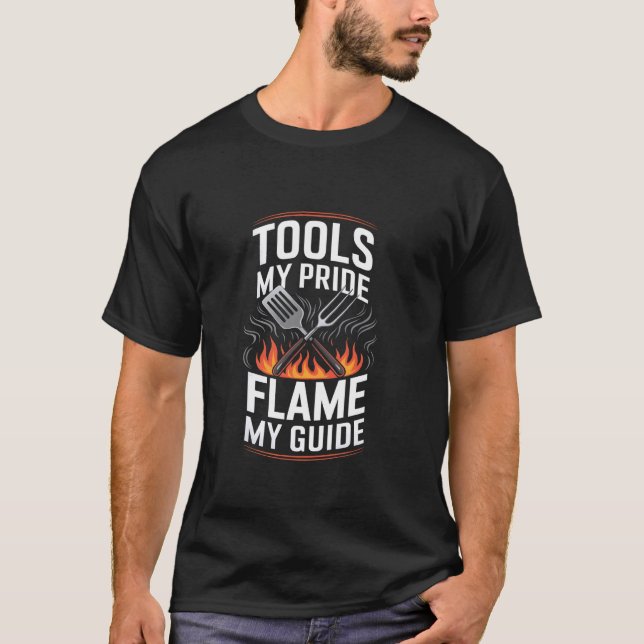 Grill Masters Pride with Flame Graphic T-Shirt (Front)