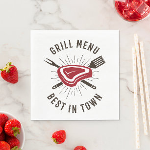 Grill Menu Best In Town Napkin