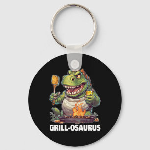 Grill-osaurus Rex Bbq Dinosaur Funny Fathers&#; D Key Ring
