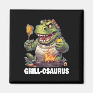 Grill-osaurus Rex Bbq Dinosaur Funny Fathers&#; D Magnet
