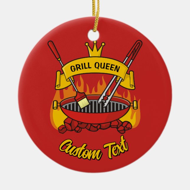 Grill Queen Ceramic Tree Decoration (Front)