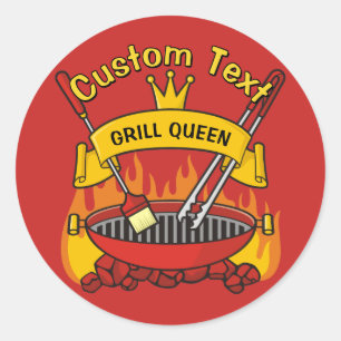 Grill Queen Classic Round Sticker