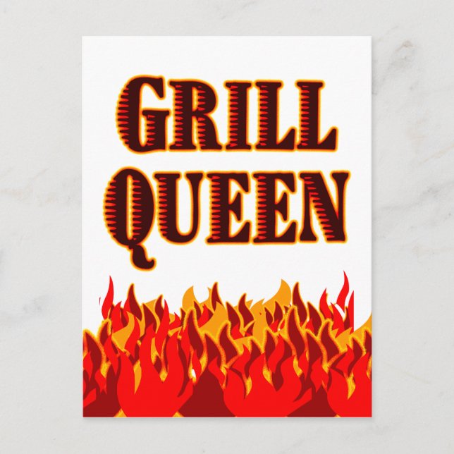 Grill Queen Custom Recipe Card Postcard (Front)