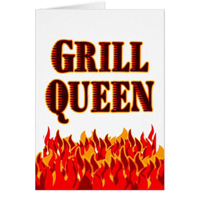 Grill Queen Funny BBQ Saying Card (Front)