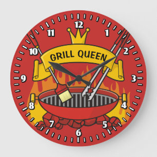 Grill Queen Large Clock