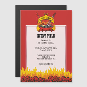 Grill Queen Magnetic Invitation