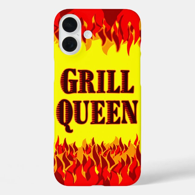 Grill Queen Red Flames BBQ iPhone Case (Back)