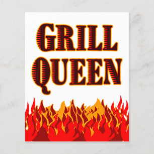 Grill Queen Red Flames Custom Flyer Template