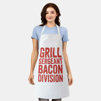 Grill Sergeant Bacon Division Funny BBQ Meat Lover Apron