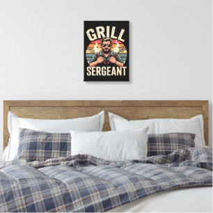 Grill Sergeant Fathers Day BBQ Dad Gift Canvas Print