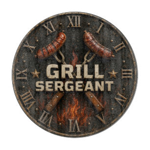Grill Sergeant Funny BBQ Grill Master Barbecue Cutting Board