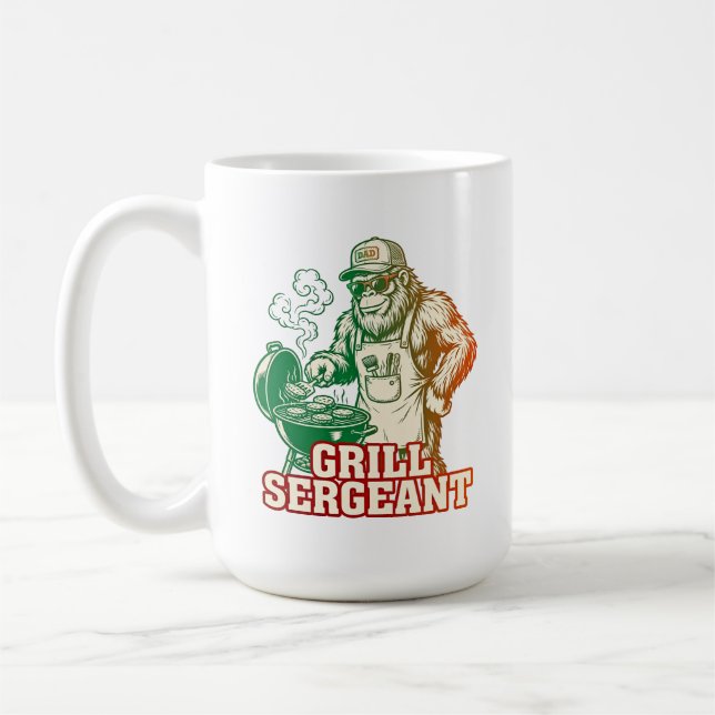 Grill Sergeant Funny Bigfoot Coffee Mug (Left)
