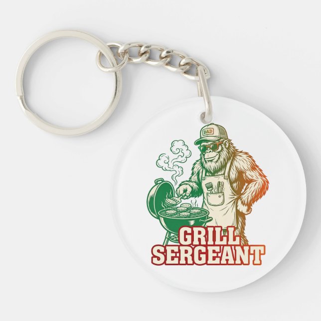 Grill Sergeant Funny Bigfoot Keychain (Front)