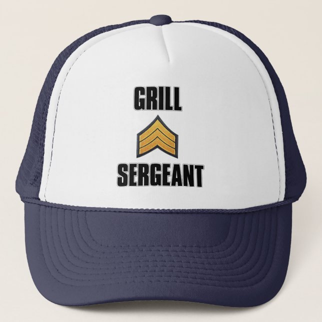 Grill Sergeant summer bbq grilling cookout Trucker Hat (Front)