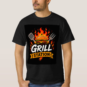 🔥 Grill Station Burger Restaurant Cooking Crew 🍔 T-Shirt