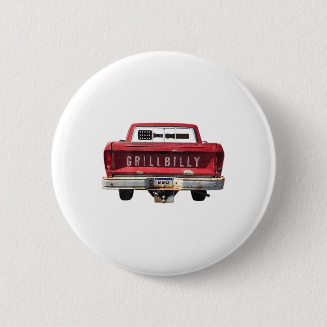 Grillbilly Funny Bbq (image On Back)_1  6 Cm Round Badge (Front)