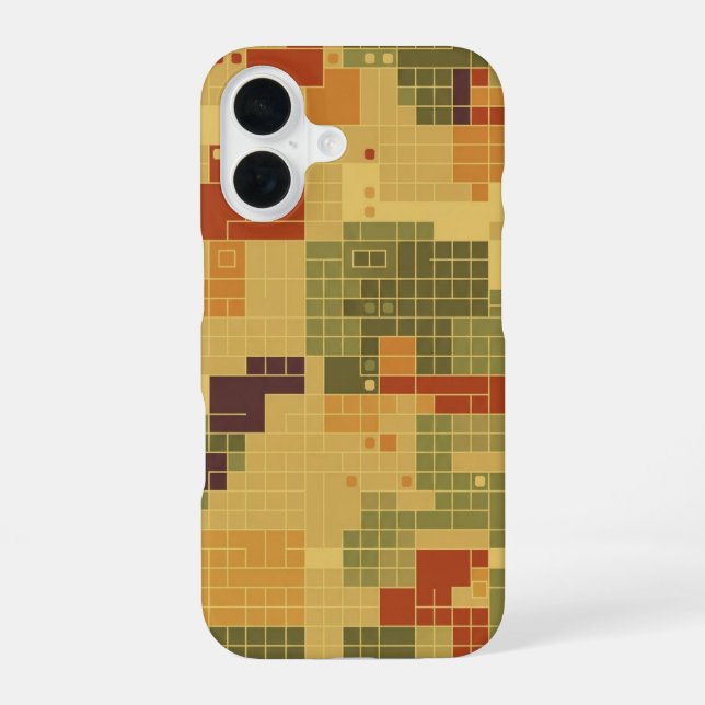 Grille de Pixels Vintage iPhone 16 Case (Back)
