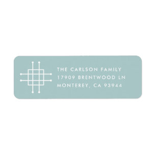 Grille Moving Announcement Address Label - Aqua