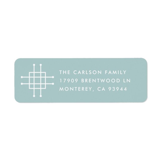Grille Moving Announcement Address Label - Aqua (Front)
