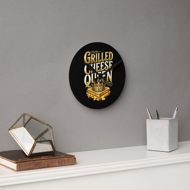 Grilled Cheese Day Round Clock (Office)