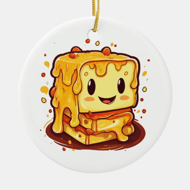 Grilled cheese lover ceramic tree decoration (Front)