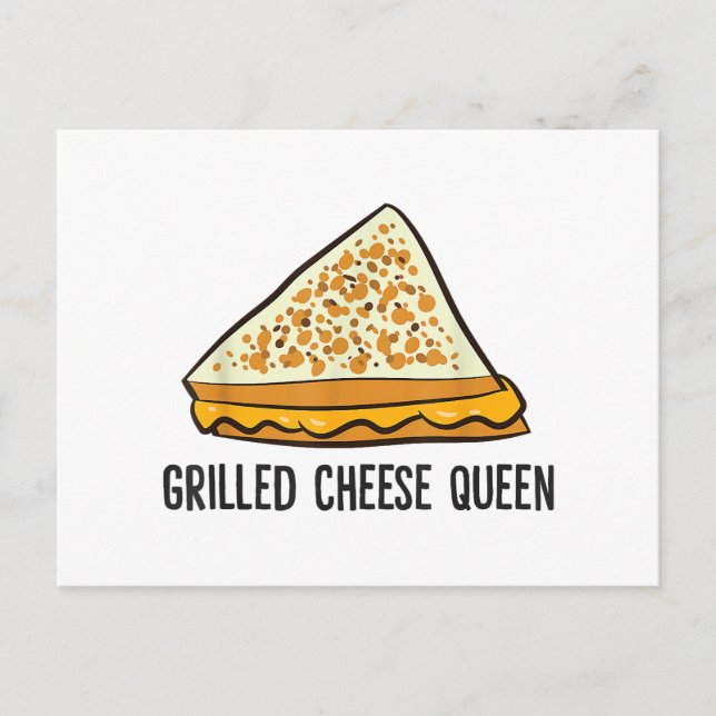 Grilled Cheese Queen Funny Grilled Cheese  Holiday Postcard (Front)