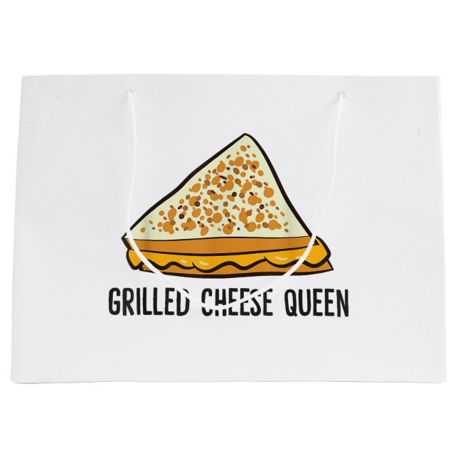 Grilled Cheese Queen Funny Grilled Cheese  Large Gift Bag (Front)