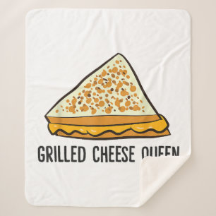 Grilled Cheese Queen Funny Grilled Cheese  Sherpa Blanket