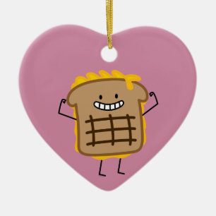 Grilled Cheese Sandwich Cheddar Toasted Bread Ceramic Tree Decoration