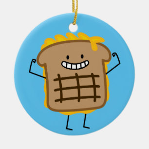 Grilled Cheese Sandwich Cheddar Toasted Bread Ceramic Tree Decoration