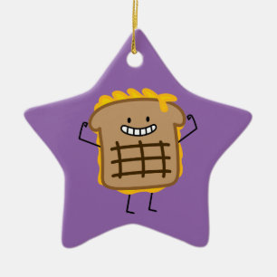 Grilled Cheese Sandwich Cheddar Toasted Bread Ceramic Tree Decoration