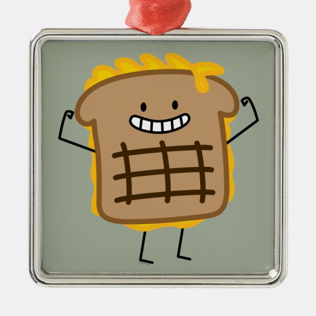 Grilled Cheese Sandwich Cheddar Toasted Bread Metal Tree Decoration (Front)