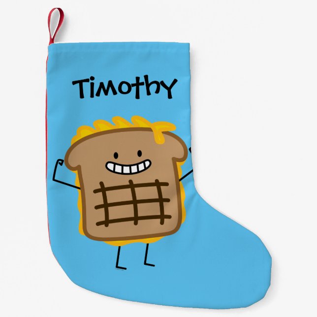Grilled Cheese Sandwich Cheddar Toasted Bread Small Christmas Stocking (Front)