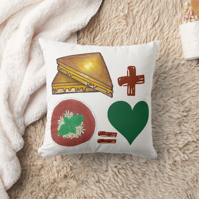 Grilled Cheese Sandwich + Tomato Soup = Love Heart Cushion (Blanket)