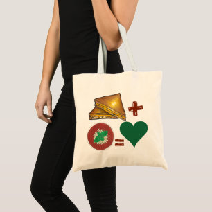 Grilled Cheese Sandwich + Tomato Soup = Love Heart Tote Bag