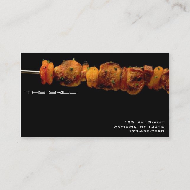 Grilled foods - Restaurant business card (Front)